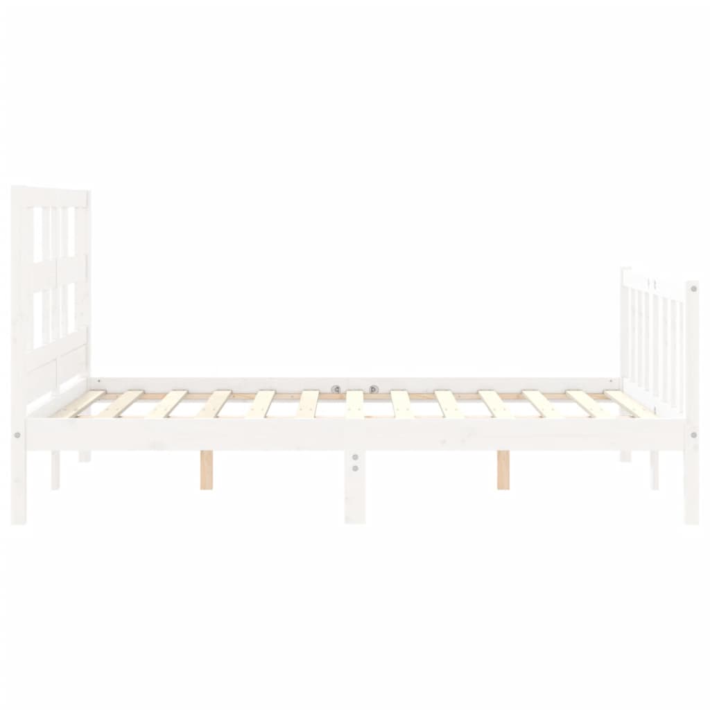 Cadre de lit sans matelas blanc 120x200 cm bois de pin massif - XIOS