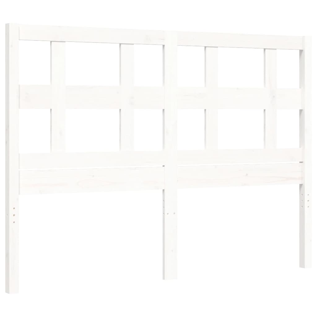 Cadre de lit sans matelas blanc 120x200 cm bois de pin massif - XIOS