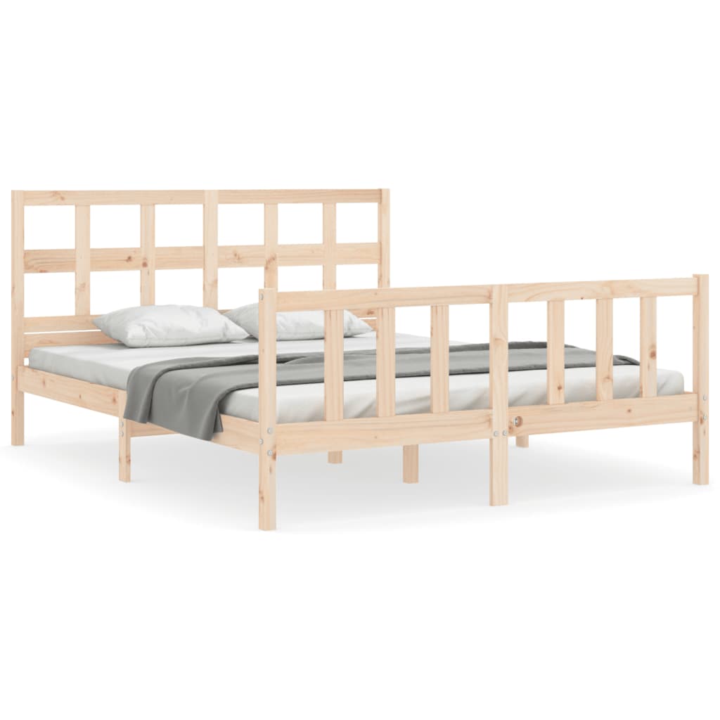 Cadre de lit sans matelas 160x200 cm bois massif de pin - XIOS