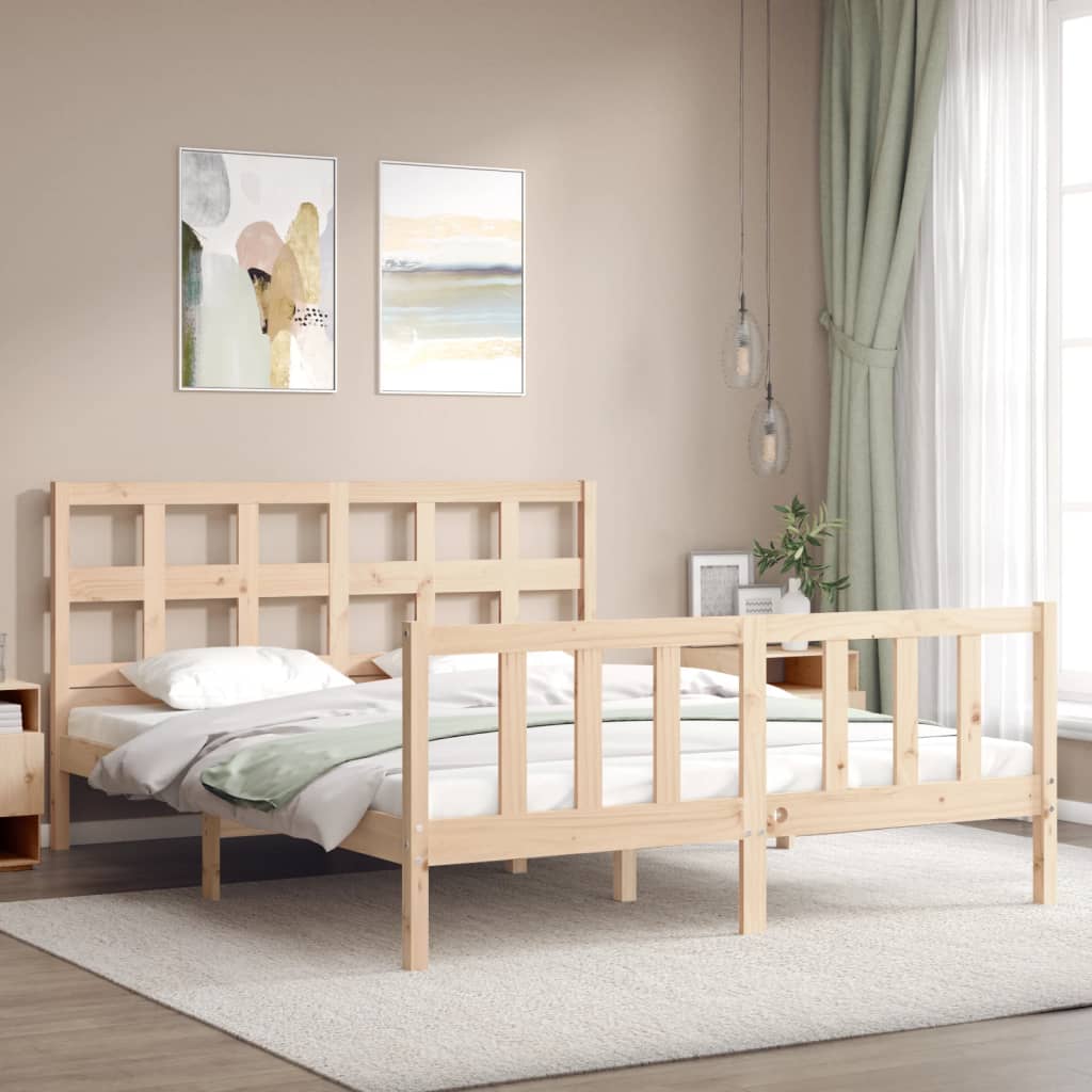 Cadre de lit sans matelas 160x200 cm bois massif de pin - XIOS