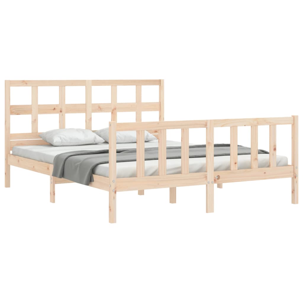 Cadre de lit sans matelas 160x200 cm bois massif de pin - XIOS