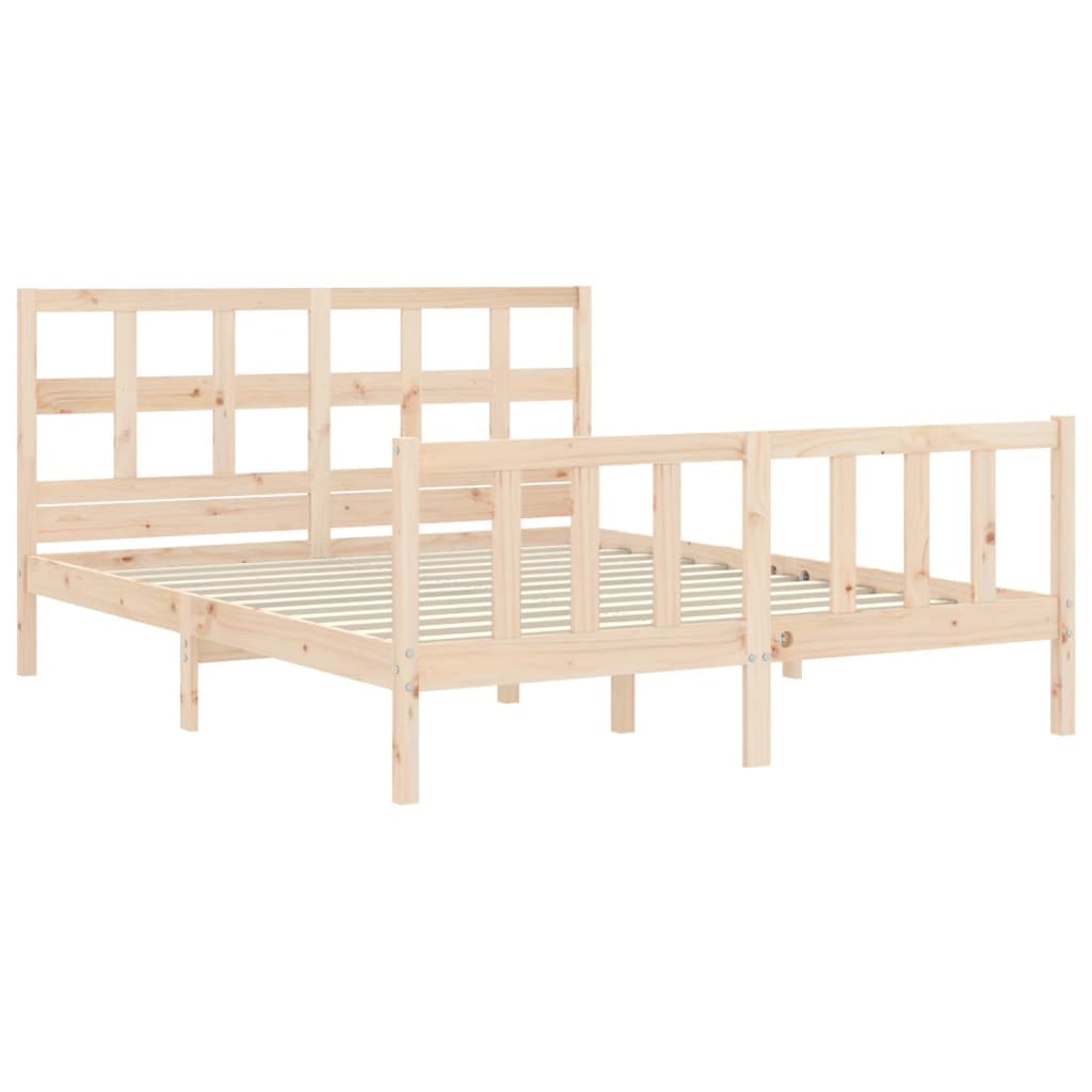 Cadre de lit sans matelas 160x200 cm bois massif de pin - XIOS