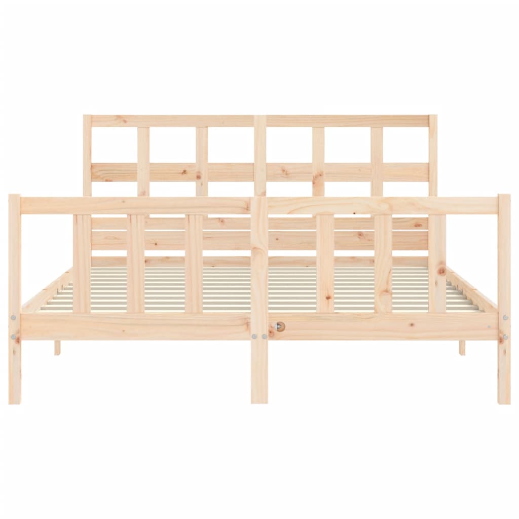 Cadre de lit sans matelas 160x200 cm bois massif de pin - XIOS