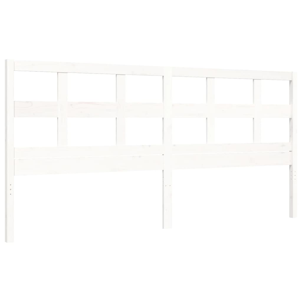 Cadre de lit sans matelas blanc bois massif de pin - XIOS