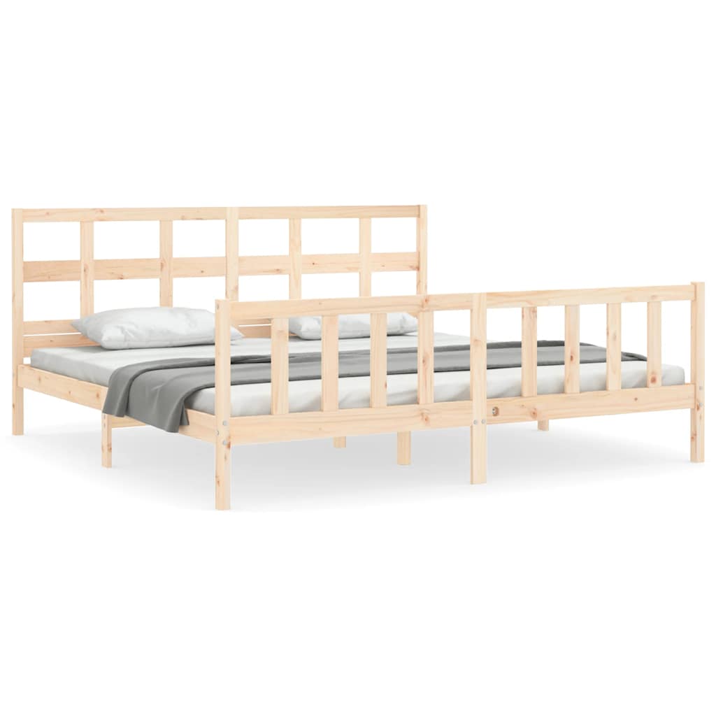 Cadre de lit sans matelas 200x200 cm bois massif de pin - XIOS
