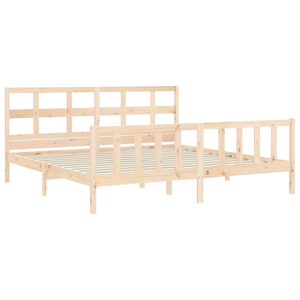 Cadre de lit sans matelas 200x200 cm bois massif de pin - XIOS