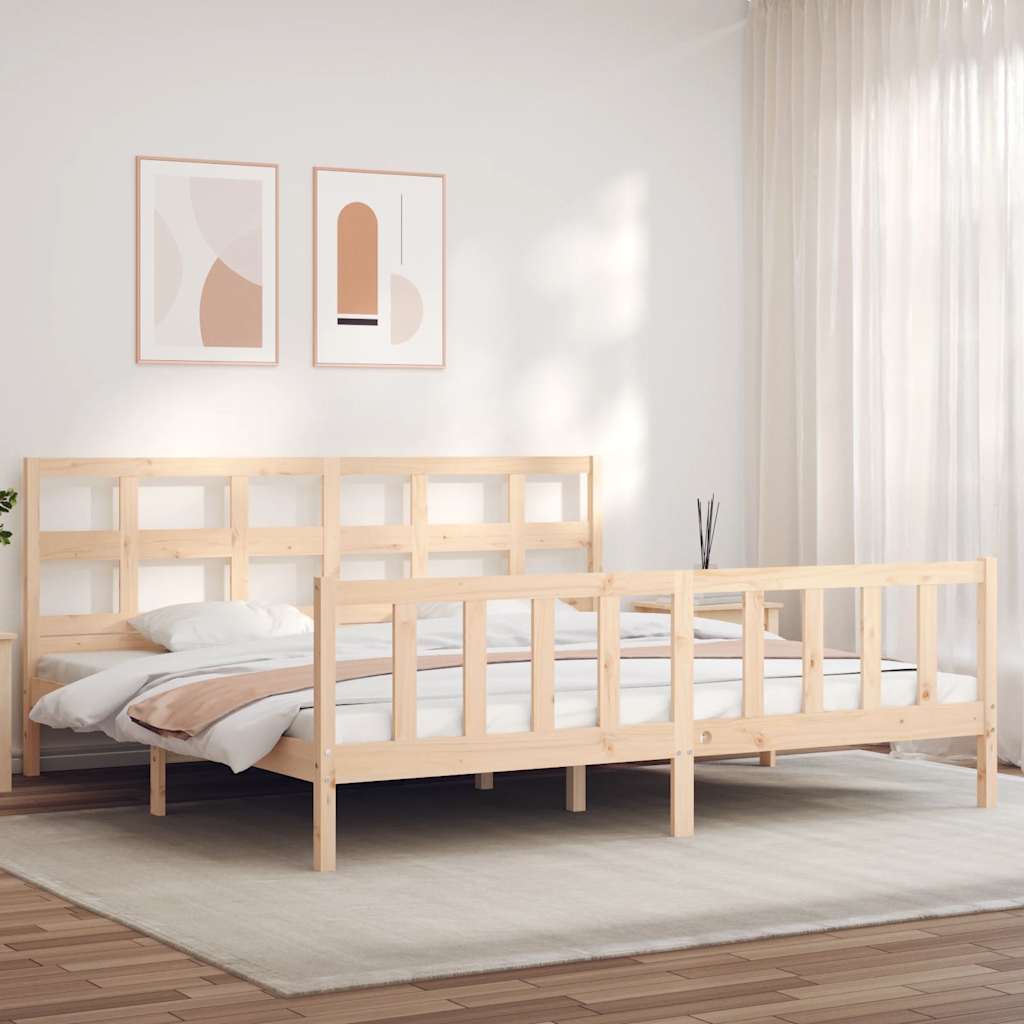 Cadre de lit sans matelas 200x200 cm bois massif de pin - XIOS