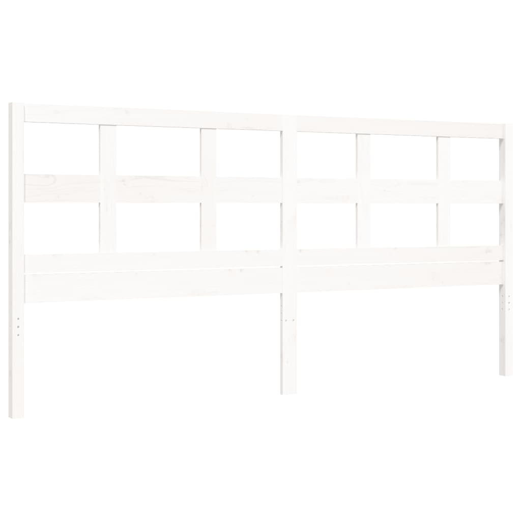 Cadre de lit sans matelas blanc 200x200 cm bois massif de pin - XIOS