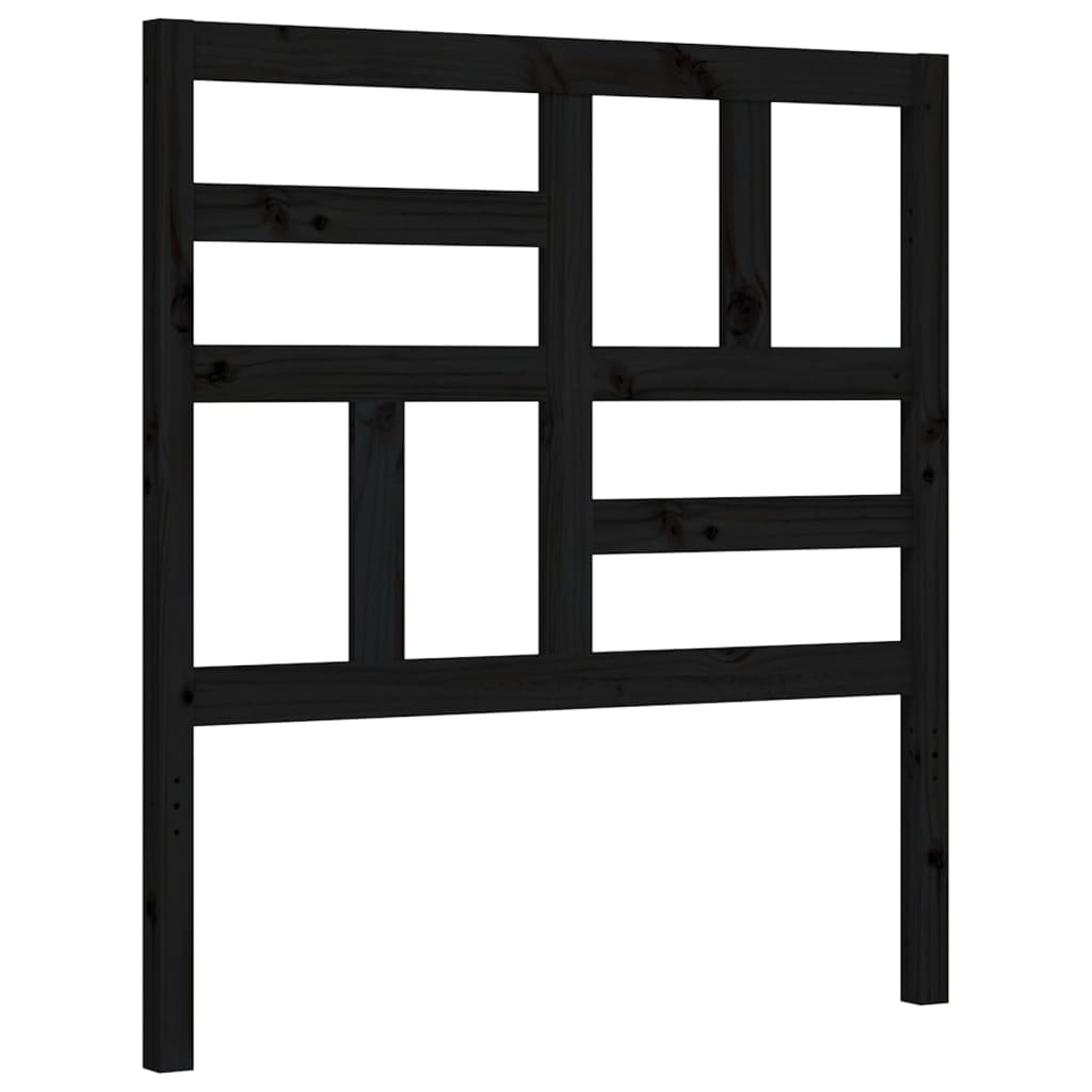 Cadre de lit sans matelas noir bois de pin massif - XIOS