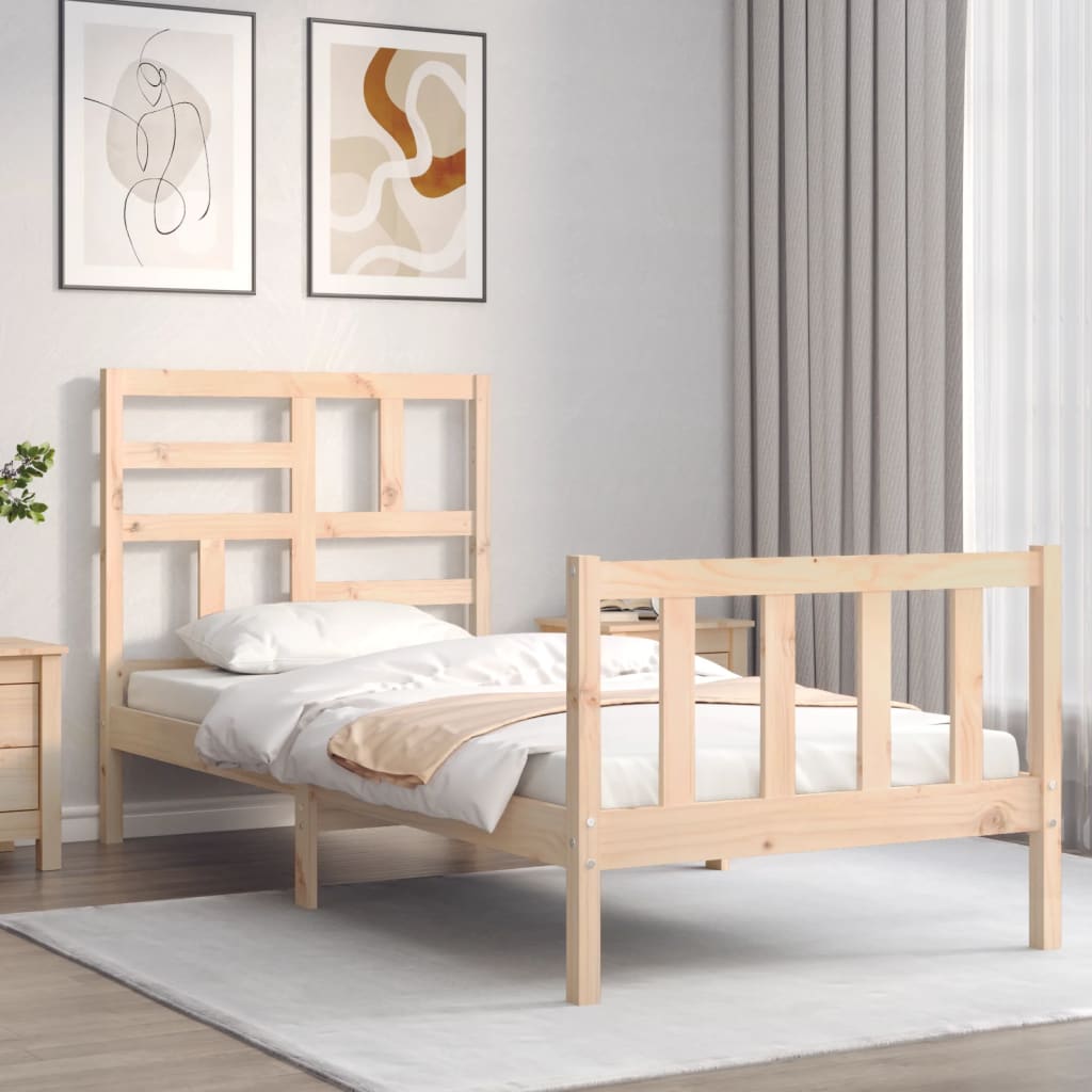 Cadre de lit sans matelas 90x200 cm bois de pin massif - XIOS