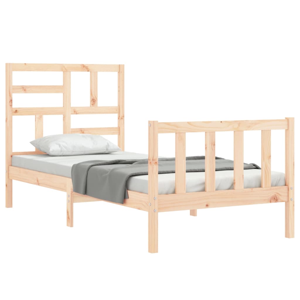 Cadre de lit sans matelas 90x200 cm bois de pin massif - XIOS