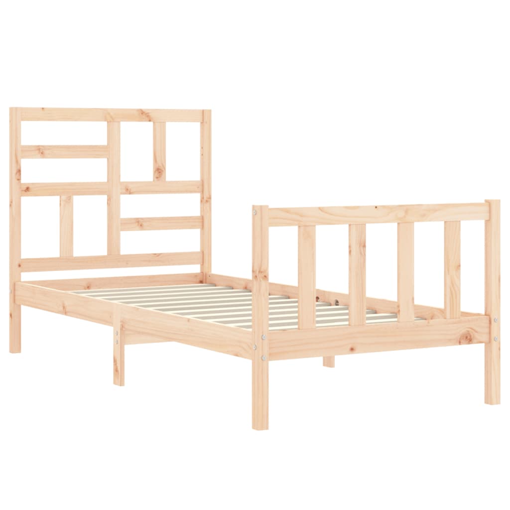 Cadre de lit sans matelas 90x200 cm bois de pin massif - XIOS
