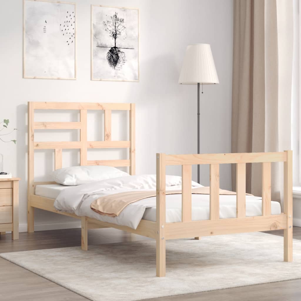 Cadre de lit sans matelas 90x200 cm bois de pin massif - XIOS