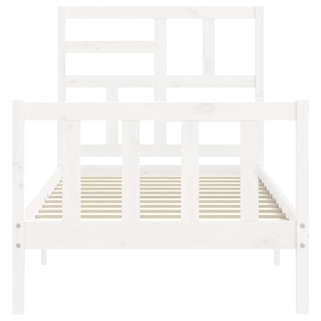Cadre de lit sans matelas blanc 100x200 cm bois de pin massif - XIOS