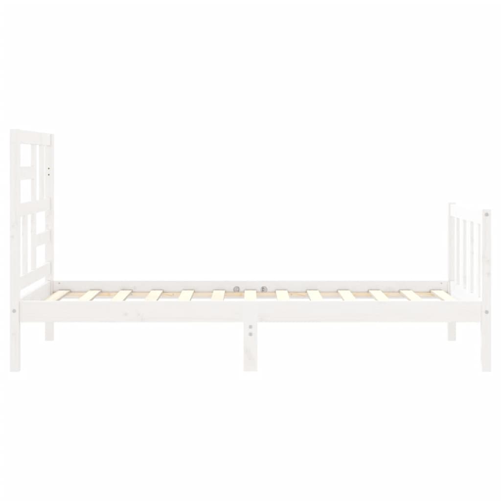 Cadre de lit sans matelas blanc 100x200 cm bois de pin massif - XIOS