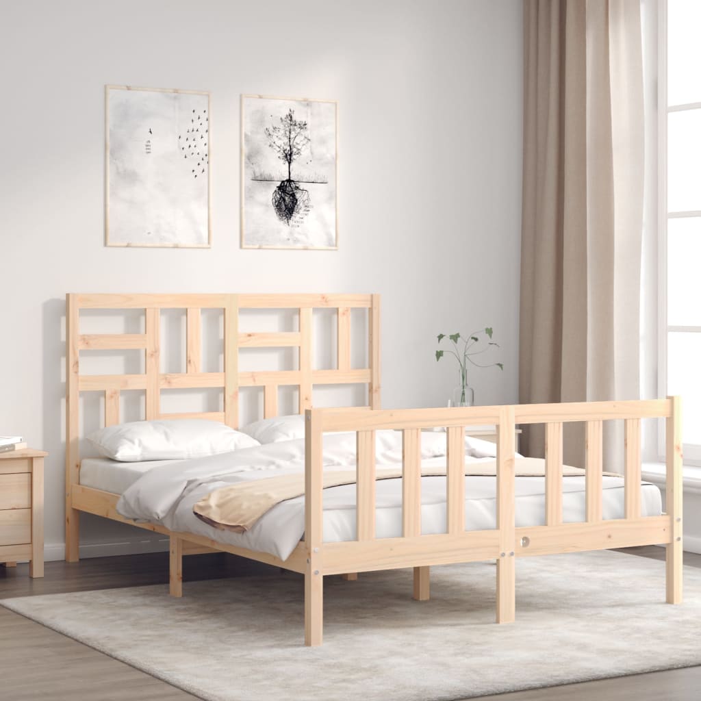 Cadre de lit sans matelas 120x200 cm bois de pin massif - XIOS