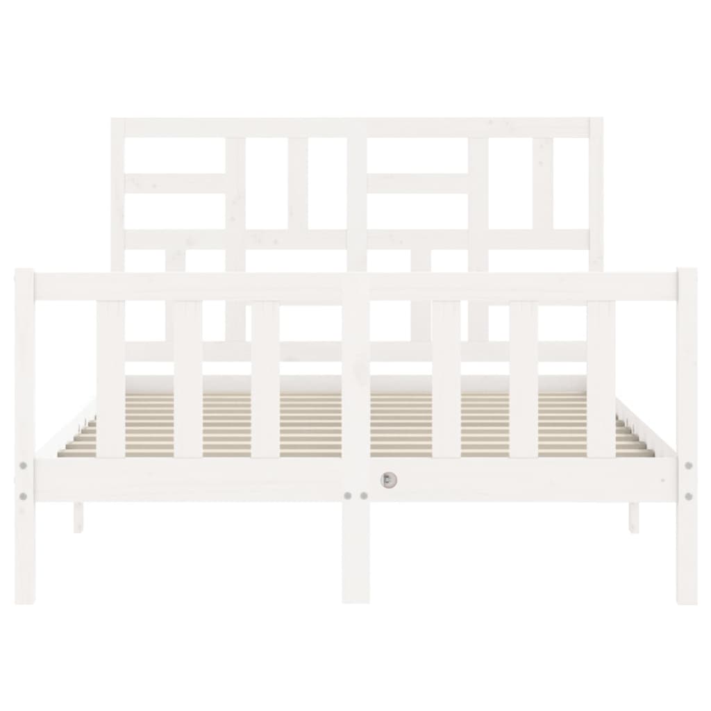 Cadre de lit sans matelas blanc 120x200 cm bois de pin massif - XIOS