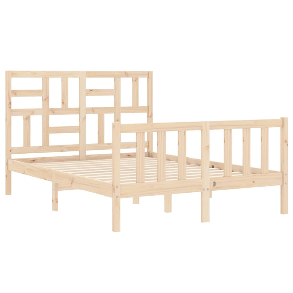 Cadre de lit sans matelas 140x200 cm bois massif de pin - XIOS