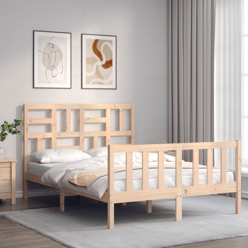 Cadre de lit sans matelas 140x200 cm bois massif de pin - XIOS