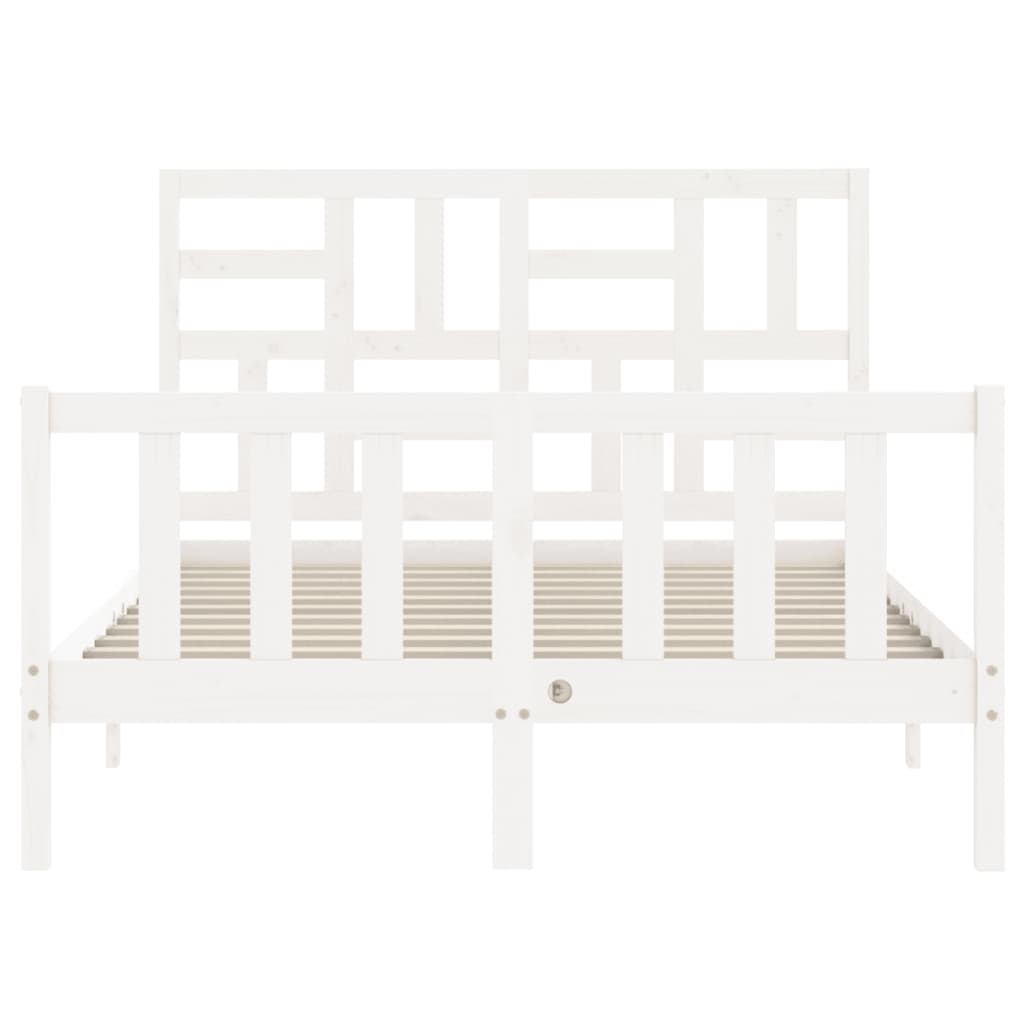 Cadre de lit sans matelas blanc 140x200 cm bois de pin massif - XIOS