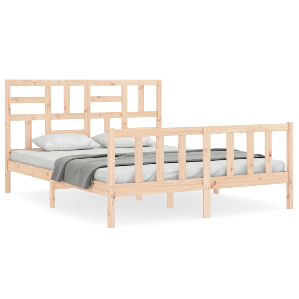 Cadre de lit sans matelas 160x200 cm bois massif de pin - XIOS