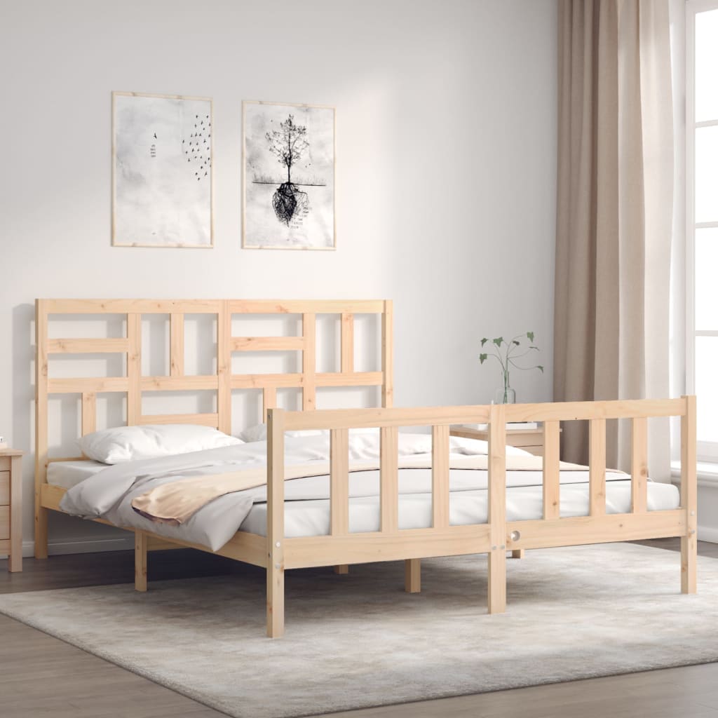 Cadre de lit sans matelas 160x200 cm bois massif de pin - XIOS