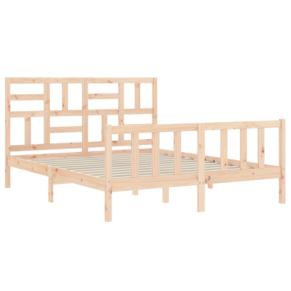Cadre de lit sans matelas 160x200 cm bois massif de pin - XIOS