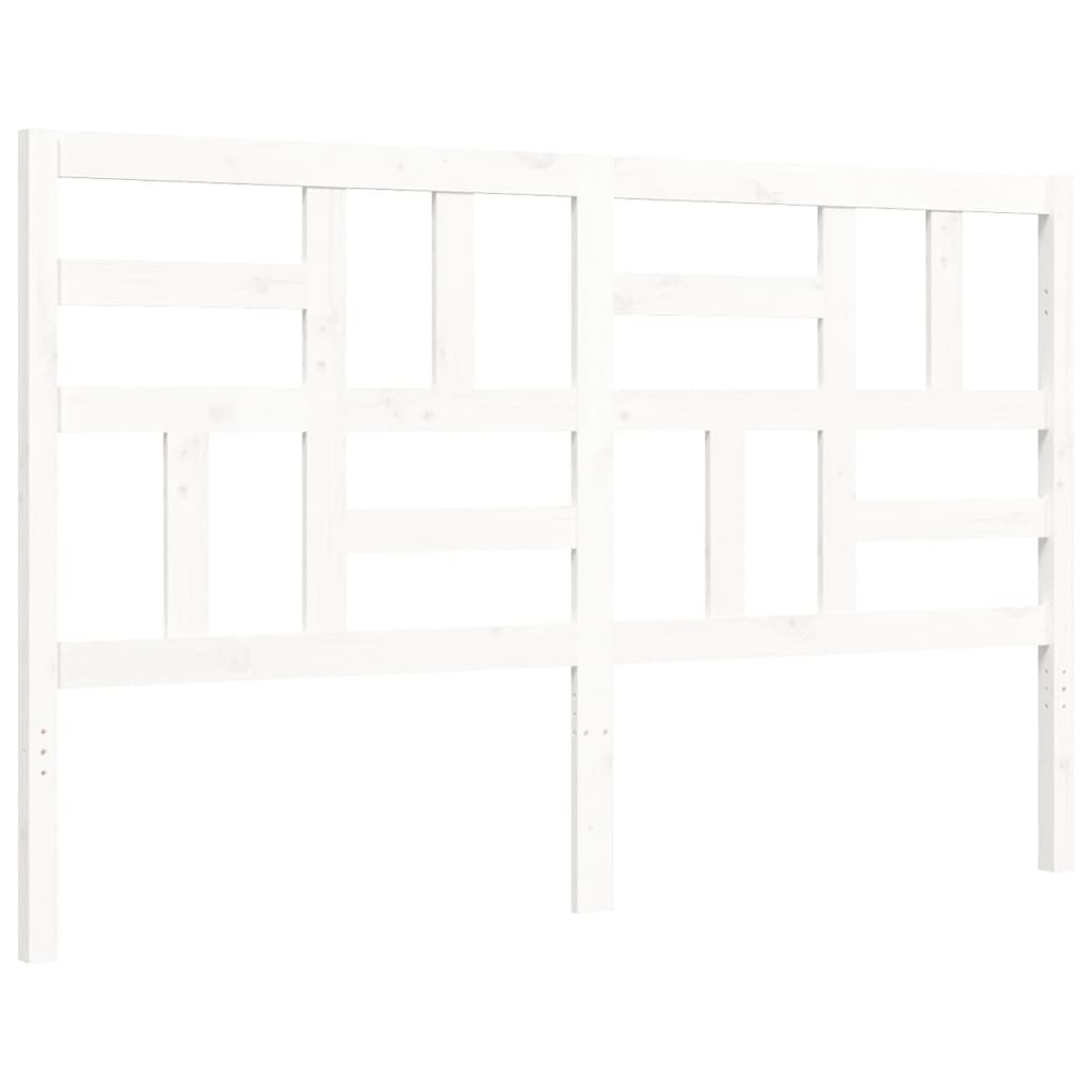 Cadre de lit sans matelas blanc 160x200 cm bois de pin massif - XIOS