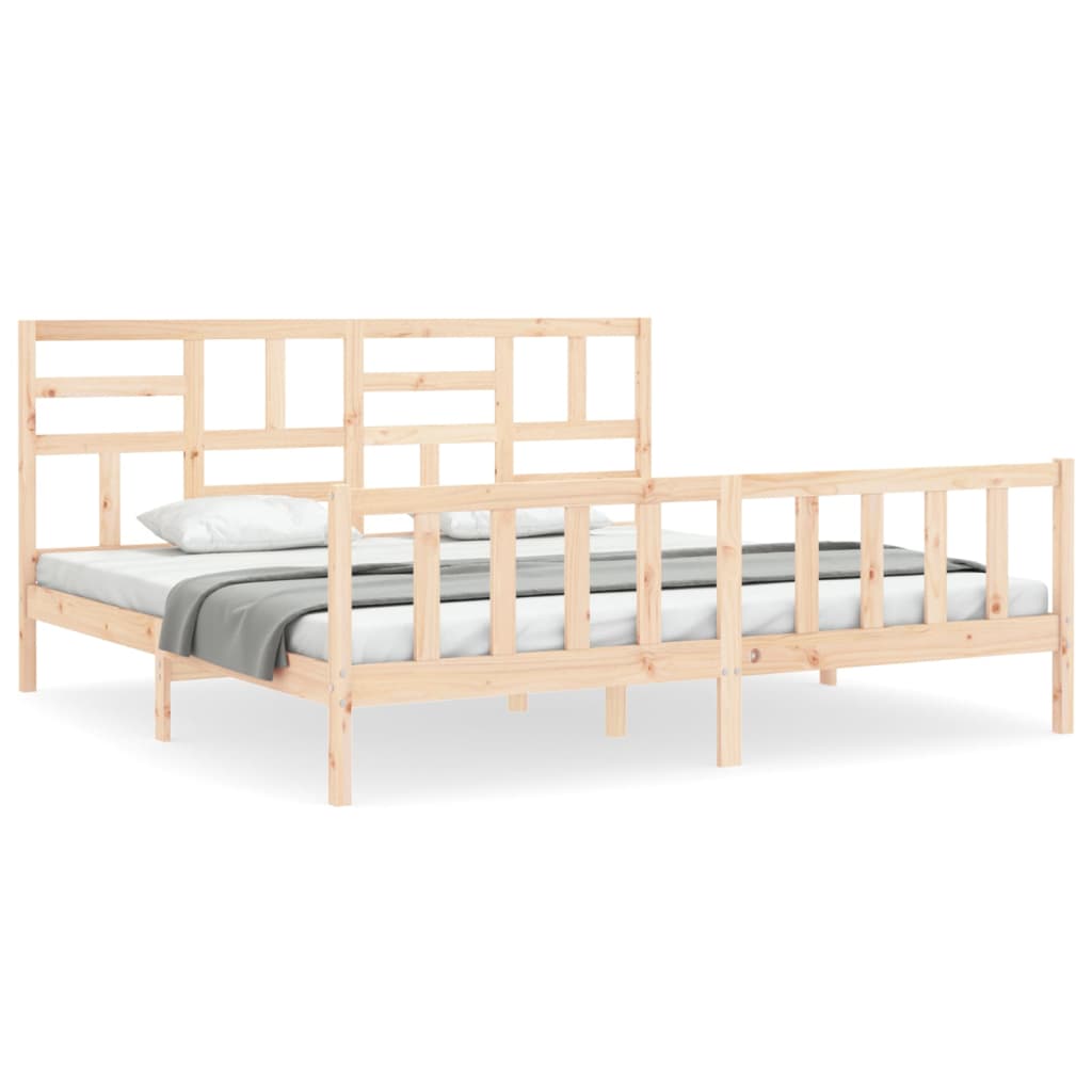 Cadre de lit sans matelas 200x200 cm bois massif de pin - XIOS