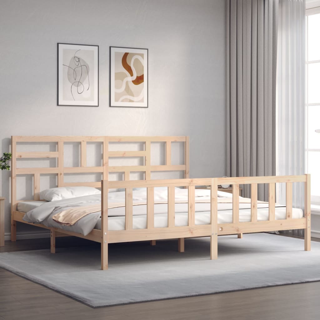 Cadre de lit sans matelas 200x200 cm bois massif de pin - XIOS