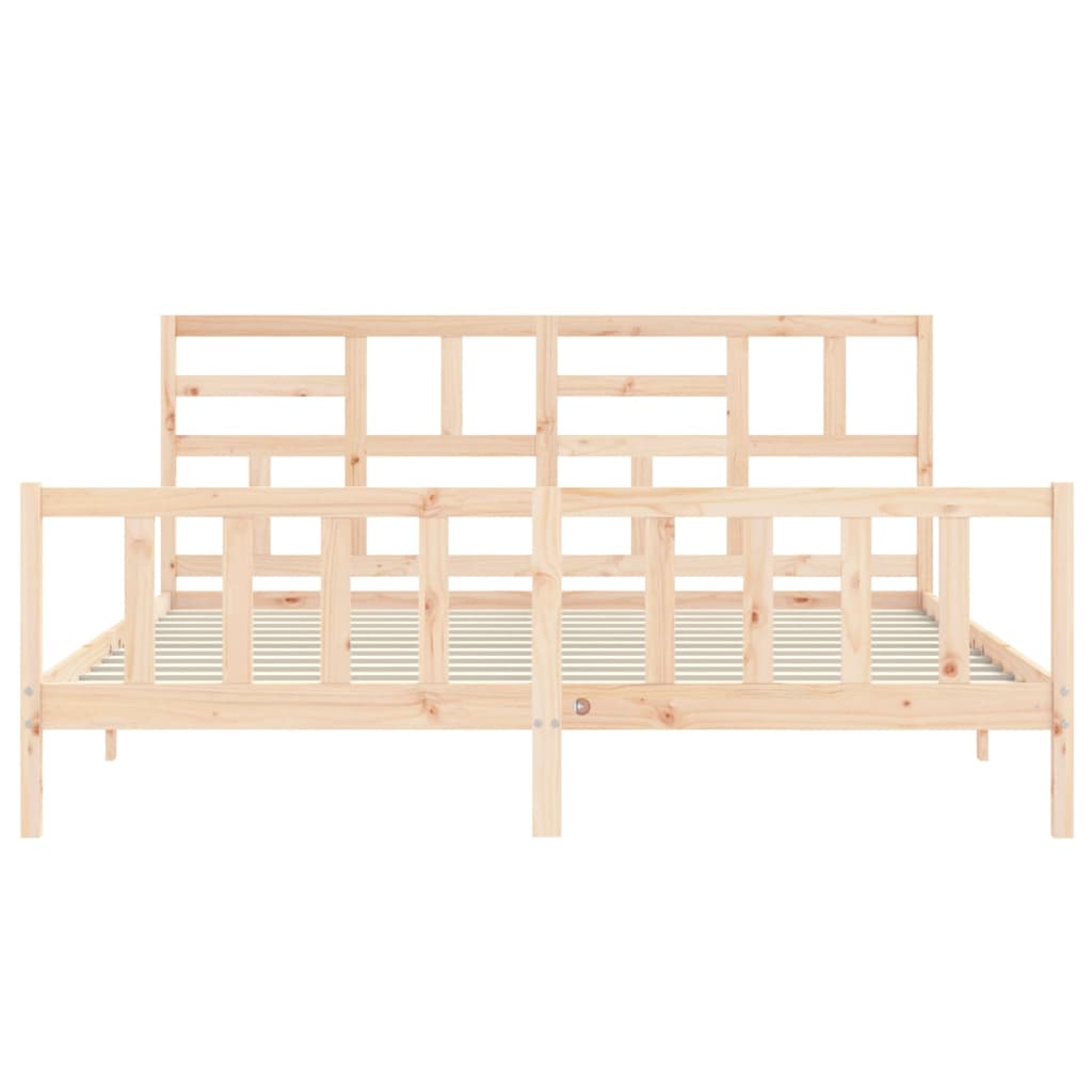 Cadre de lit sans matelas 200x200 cm bois massif de pin - XIOS