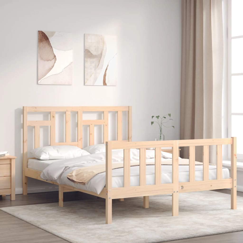 Cadre de lit sans matelas 140x190 cm bois de pin massif - XIOS