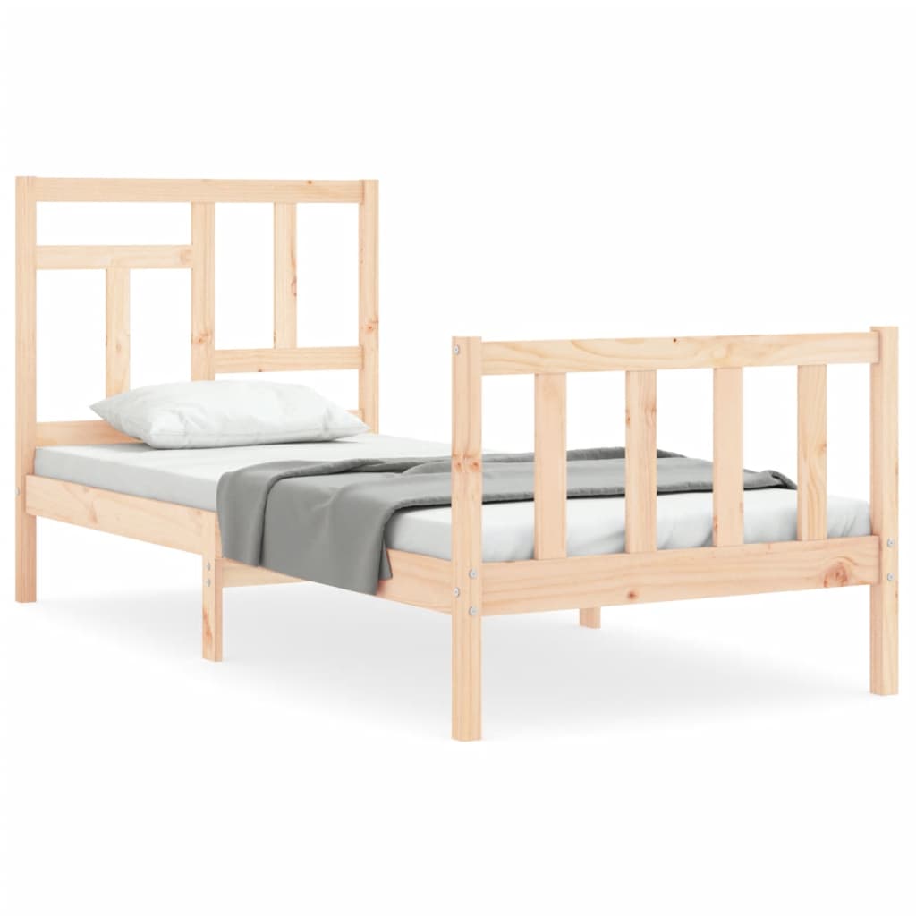 Cadre de lit sans matelas 90x200 cm bois de pin massif - XIOS