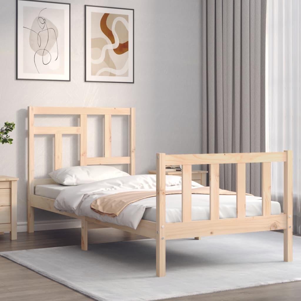 Cadre de lit sans matelas 90x200 cm bois de pin massif - XIOS