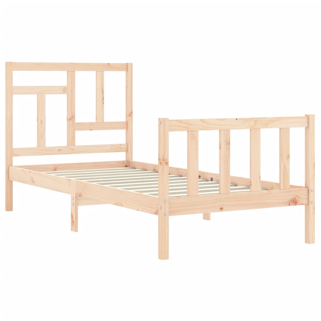 Cadre de lit sans matelas 90x200 cm bois de pin massif - XIOS