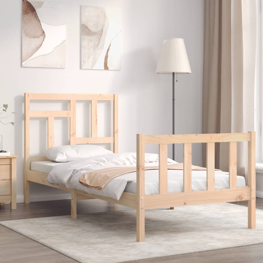 Cadre de lit sans matelas 90x200 cm bois de pin massif - XIOS