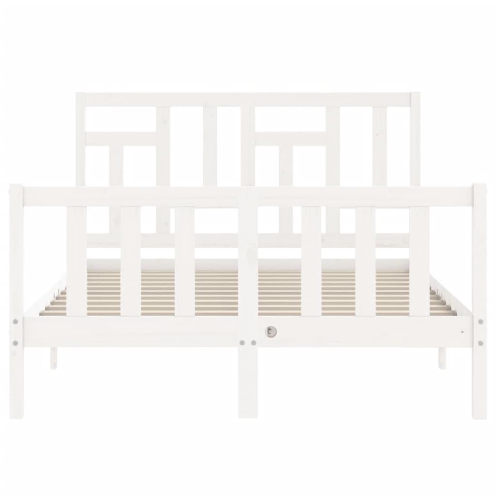 Cadre de lit sans matelas blanc 120x200 cm bois de pin massif - XIOS