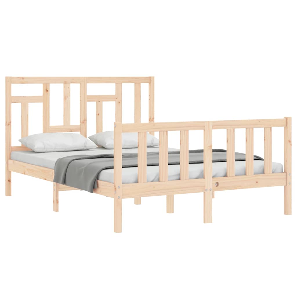 Cadre de lit sans matelas 140x200 cm bois massif de pin - XIOS