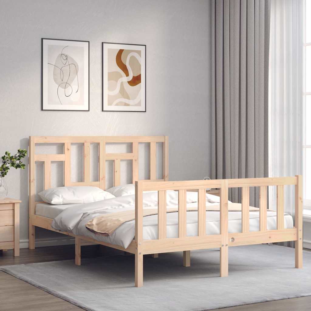 Cadre de lit sans matelas 140x200 cm bois massif de pin - XIOS