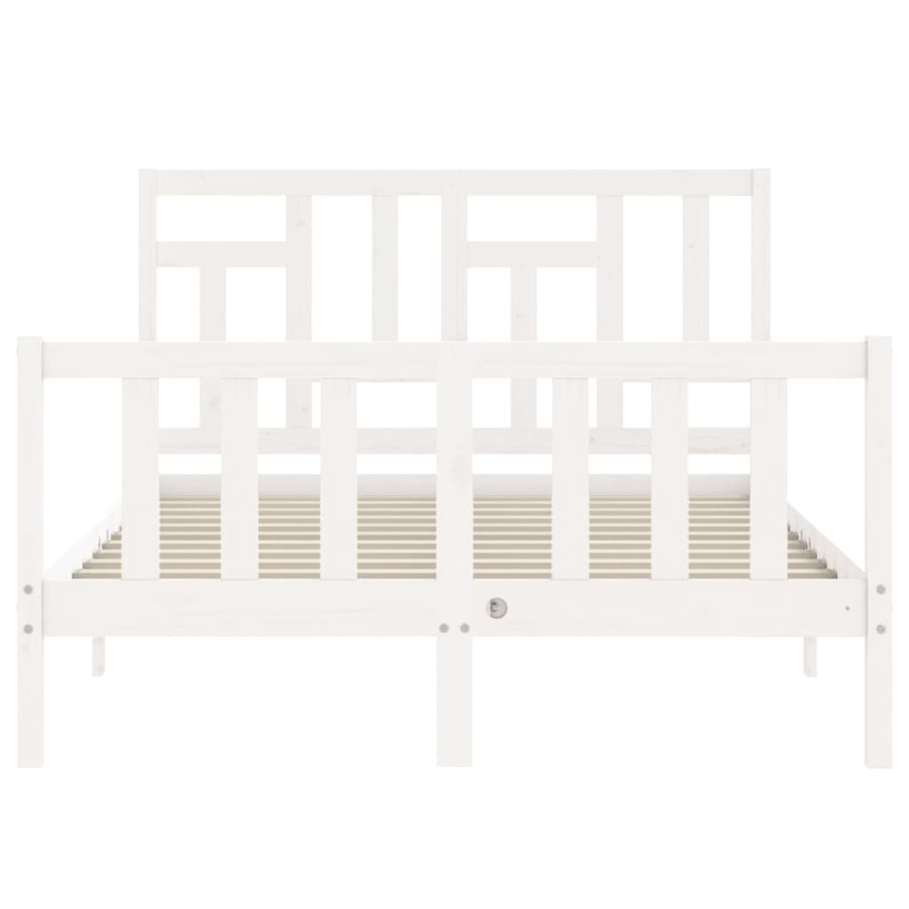 Cadre de lit sans matelas blanc 140x200 cm bois de pin massif - XIOS