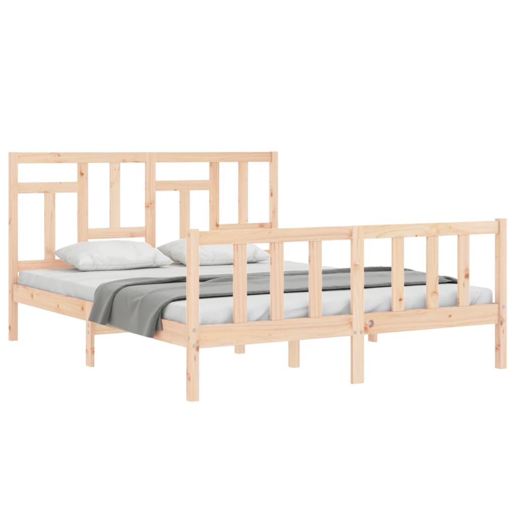 Cadre de lit sans matelas 160x200 cm bois massif de pin - XIOS