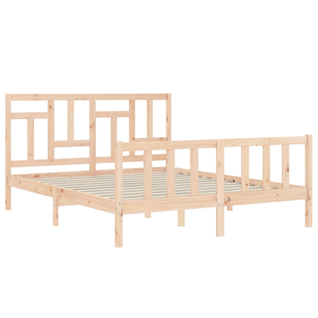 Cadre de lit sans matelas 160x200 cm bois massif de pin - XIOS