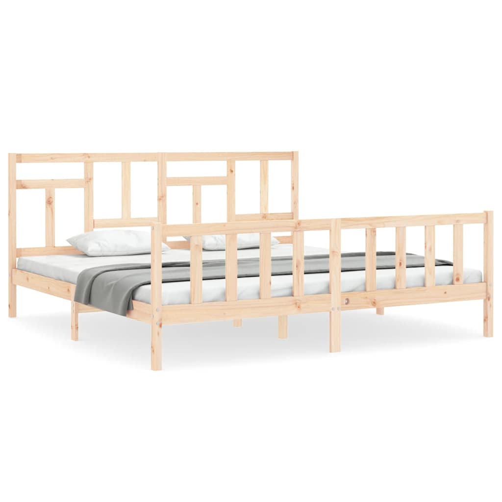 Cadre de lit sans matelas 200x200 cm bois massif de pin - XIOS