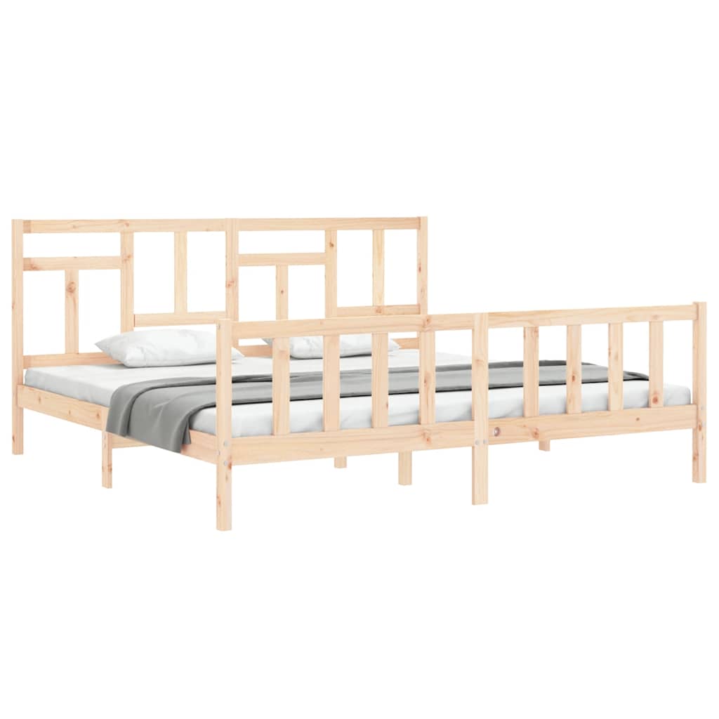 Cadre de lit sans matelas 200x200 cm bois massif de pin - XIOS