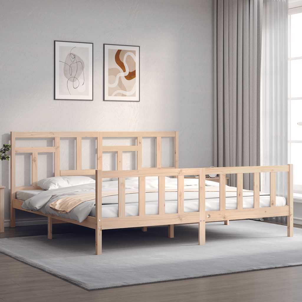 Cadre de lit sans matelas 200x200 cm bois massif de pin - XIOS