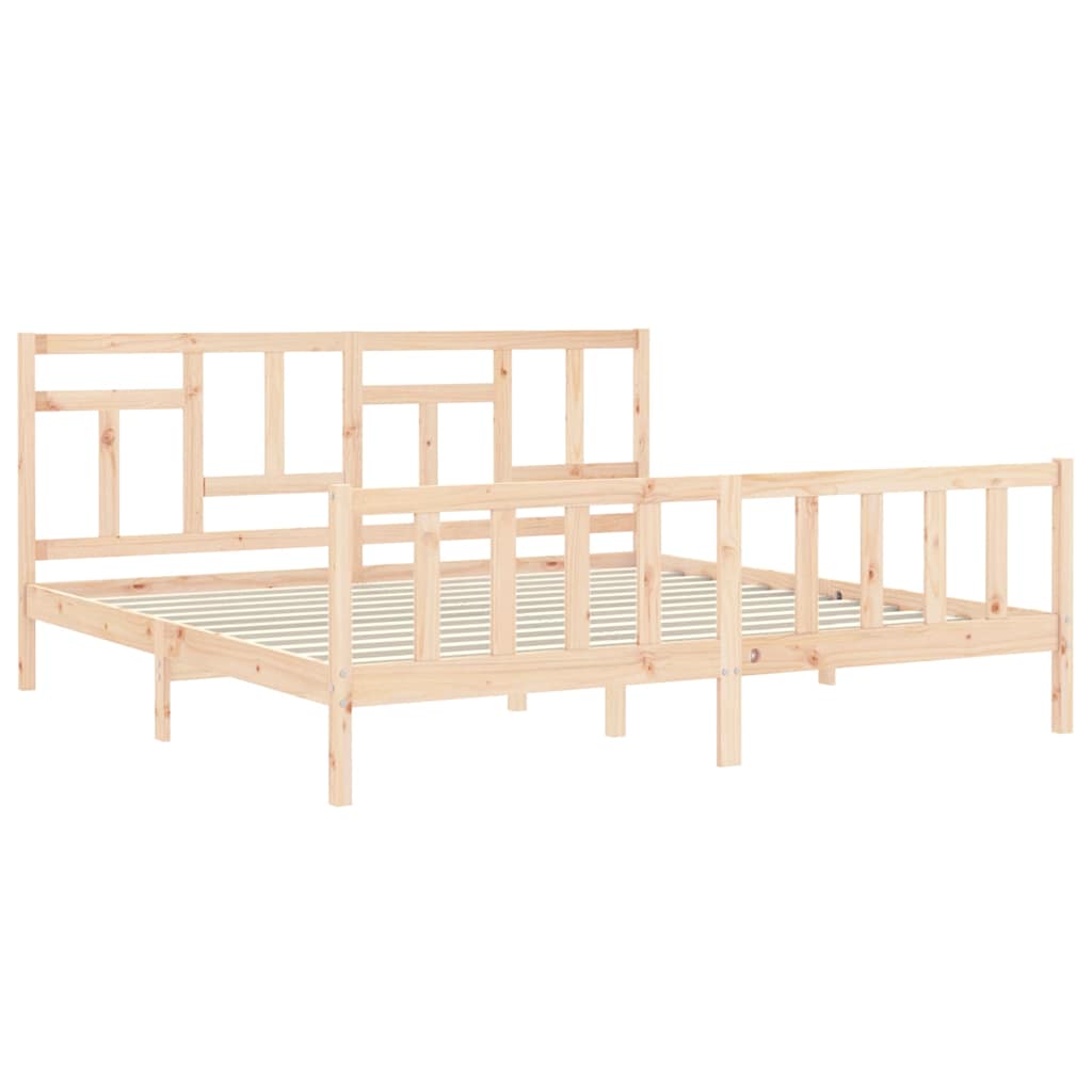 Cadre de lit sans matelas 200x200 cm bois massif de pin - XIOS