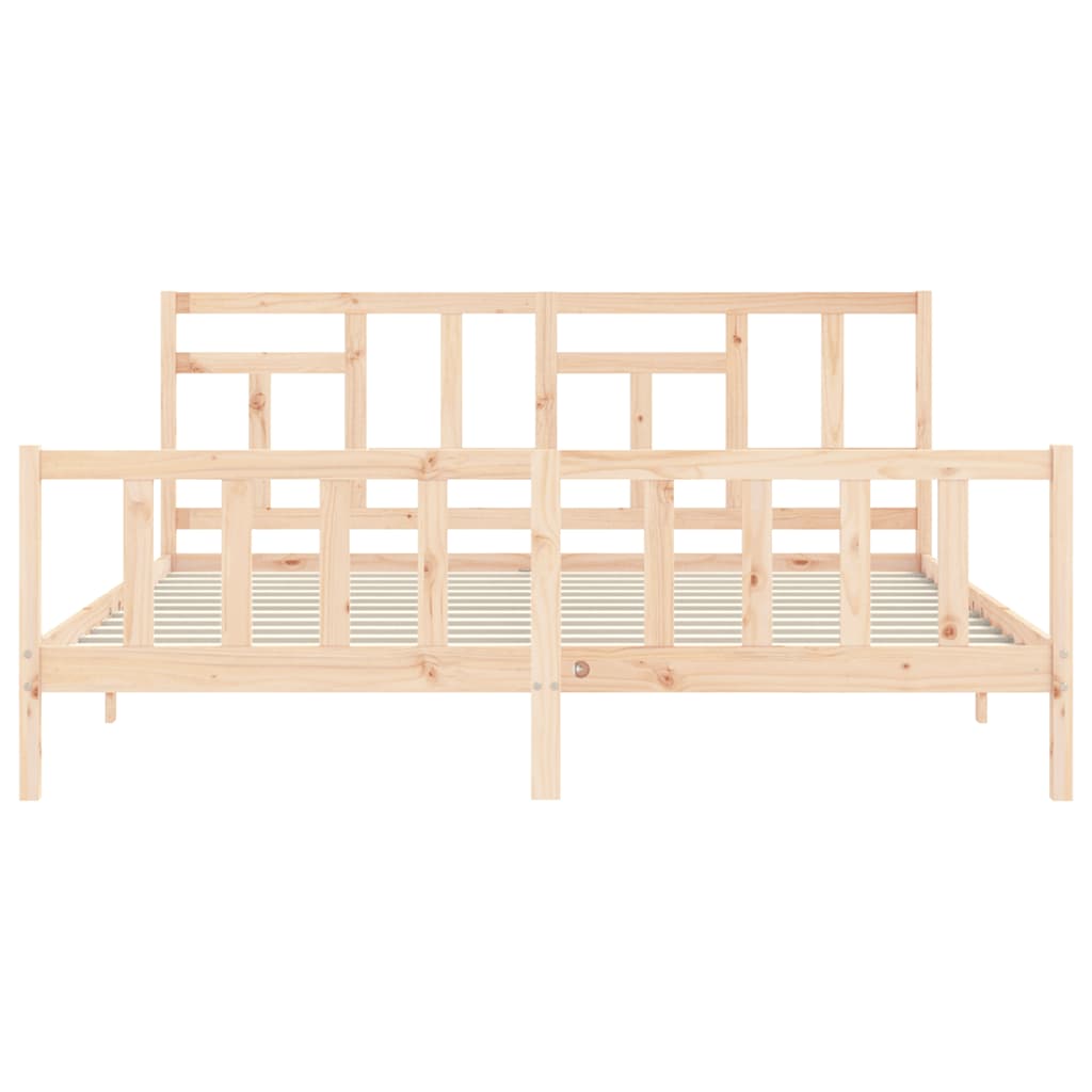 Cadre de lit sans matelas 200x200 cm bois massif de pin - XIOS