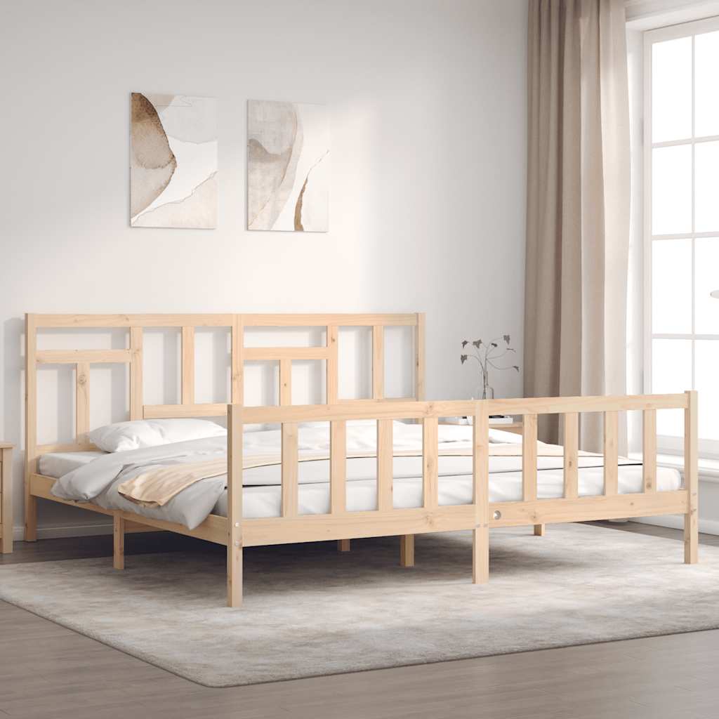 Cadre de lit sans matelas 200x200 cm bois massif de pin - XIOS