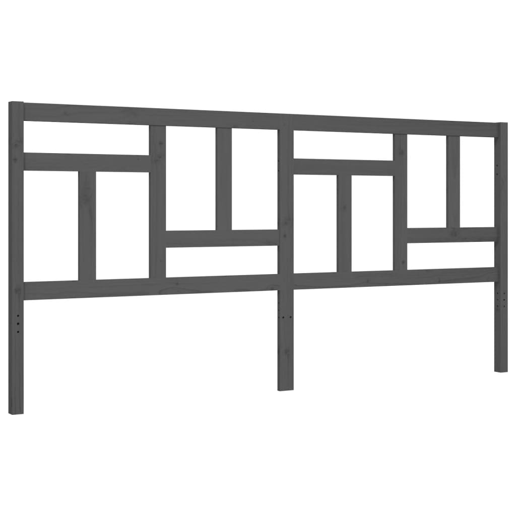 Cadre de lit sans matelas gris 200x200 cm bois massif de pin - XIOS