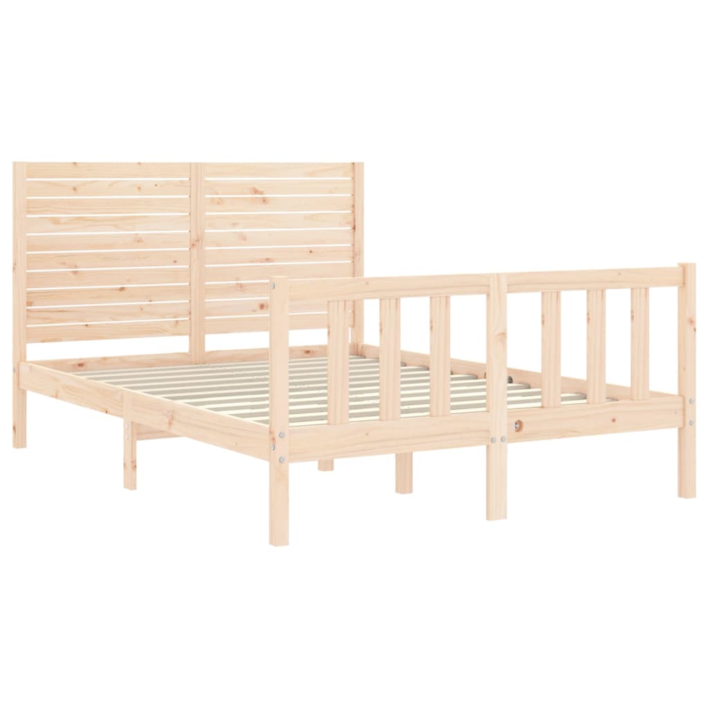 Cadre de lit sans matelas 140x190 cm bois de pin massif - XIOS